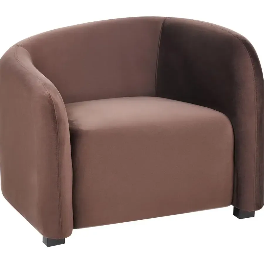 Leen Bakker VELTADA - Fauteuil - Bruin - Fluweel