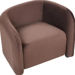 Leen Bakker VELTADA - Fauteuil - Bruin - Fluweel