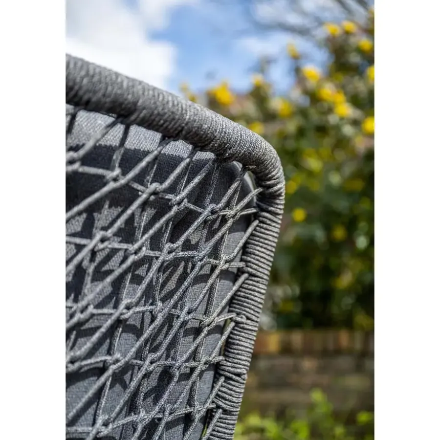 Tuinstoelen-Garden Impressions Venice dining fauteuil - carbon black - rope dark grey - mystic grey