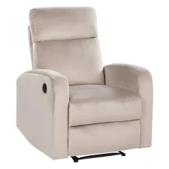 Fauteuils-Beliani VERDAL - Relaxfauteuil elektrisch - Beige - Fluweel