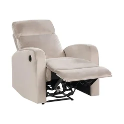 Fauteuils-Beliani VERDAL - Relaxfauteuil elektrisch - Beige - Fluweel