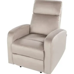 Fauteuils-Beliani VERDAL - Relaxfauteuil elektrisch - Beige - Fluweel