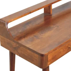 Sidetables-Artisan Furniture Verhoogde kastanjebruine sidetable met 2 lades, bruin