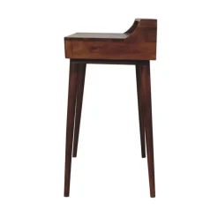 Sidetables-Artisan Furniture Verhoogde kastanjebruine sidetable met 2 lades, bruin
