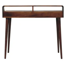 Sidetables-Artisan Furniture Verhoogde kastanjebruine sidetable met 2 lades, bruin