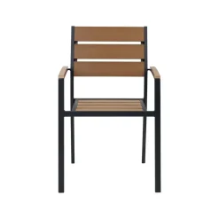 Beliani VERNIO - Tuinset voor 6 - Zwart/Bruin - Kunsthout