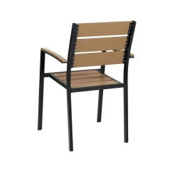Beliani VERNIO - Tuinset voor 6 - Zwart/Bruin - Kunsthout