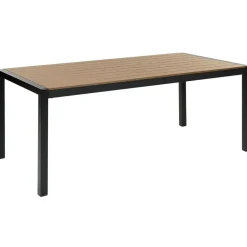 Beliani VERNIO - Tuinset voor 6 - Zwart/Bruin - Kunsthout