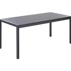 Tuintafels-Beliani VERNIO - Tuintafel - Zwart - 90 x 180 cm - Aluminium