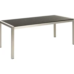 Beliani VERNIO - Tuintafel - Zwart/Zilver - 90 x 180 cm - Aluminium