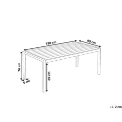 Beliani VERNIO - Tuintafel - Zwart/Zilver - 90 x 180 cm - Aluminium