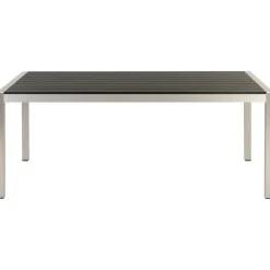 Beliani VERNIO - Tuintafel - Zwart/Zilver - 90 x 180 cm - Aluminium