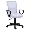 Bureaustoelen|Bureaustoelen-Nordlys Verstelbare witte stoffen bureaustoel