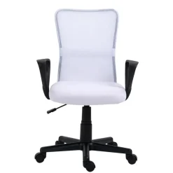 Bureaustoelen|Bureaustoelen-Nordlys Verstelbare witte stoffen bureaustoel