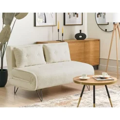 Beliani VESTFOLD - Slaapbank - Lichtbeige - Bouclé