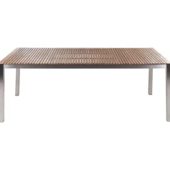 Beliani VIAREGGIO II - Tuintafel - Lichte houtkleur - 90 x 200 cm - Teakhout