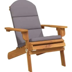 Tuinstoelen-vidaXL - Adirondack tuinstoel - Kussens - Bruin - Acaciahout - 75x84x90 cm