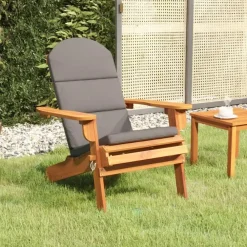 Tuinstoelen-vidaXL - Adirondack tuinstoel - Kussens - Bruin - Acaciahout - 75x84x90 cm