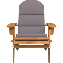 Tuinstoelen-vidaXL - Adirondack tuinstoel - Kussens - Bruin - Acaciahout - 75x84x90 cm