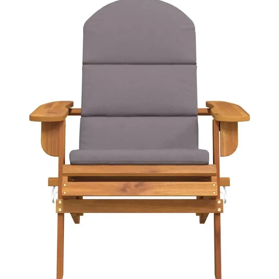 Tuinstoelen-vidaXL - Adirondack tuinstoel - Kussens - Bruin - Acaciahout - 75x84x90 cm