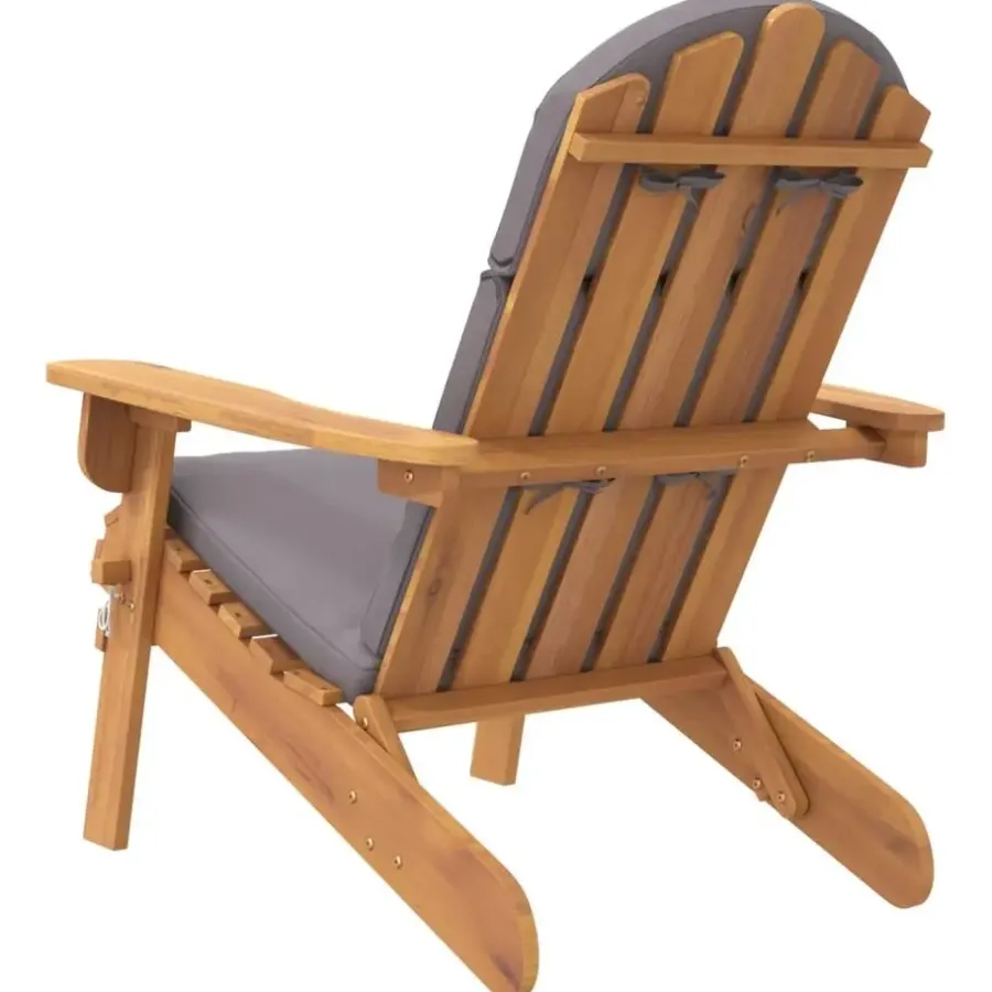 Tuinstoelen-vidaXL - Adirondack tuinstoel - Kussens - Bruin - Acaciahout - 75x84x90 cm