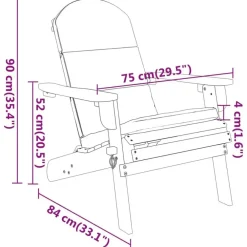 Tuinstoelen-vidaXL - Adirondack tuinstoel - Kussens - Bruin - Acaciahout - 75x84x90 cm