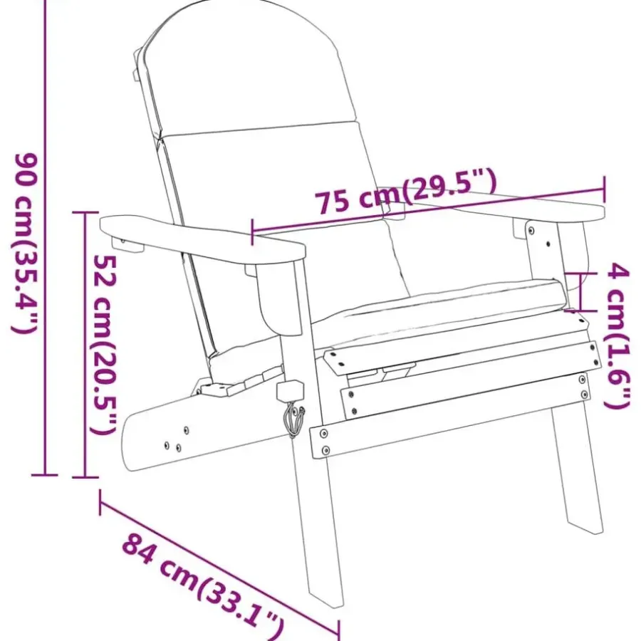 Tuinstoelen-vidaXL - Adirondack tuinstoel - Kussens - Bruin - Acaciahout - 75x84x90 cm