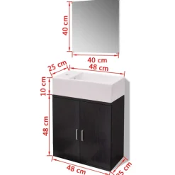 Badmeubelsets-vidaXL - Badkamer Meubel - Zwart - Bewerkt hout