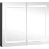 Spiegelkasten-vidaXL - Badkamerkast - Antraciet - MDF