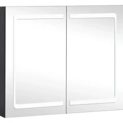 Spiegelkasten-vidaXL - Badkamerkast - Antraciet - MDF
