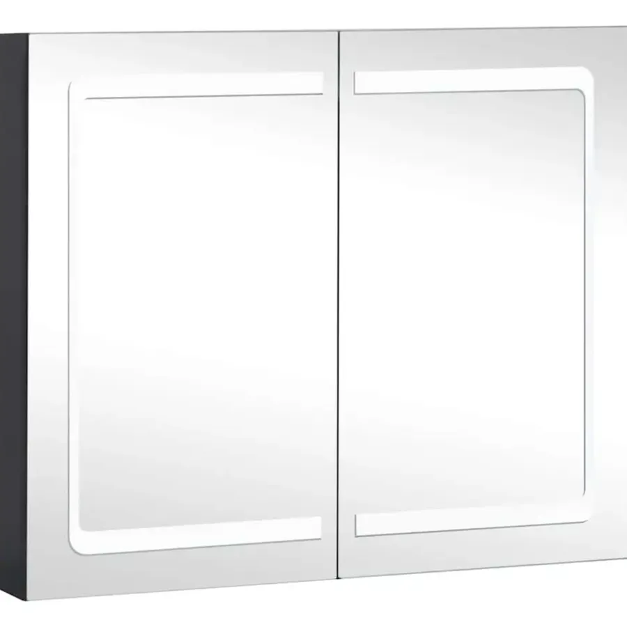 Spiegelkasten-vidaXL - Badkamerkast - Antraciet - MDF