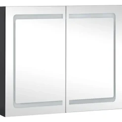 Spiegelkasten-vidaXL - Badkamerkast - Antraciet - MDF