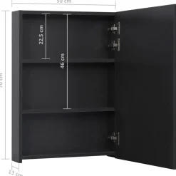 Spiegelkasten-vidaXL - Badkamerkast - Antraciet - MDF