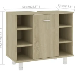 Wastafelkasten-vidaXL - Badkamerkast - Bruin - Bewerkt hout