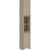 Hoge Kasten-vidaXL - Badkamerkast - Bruin - Bewerkt hout - 30 x 30 x 183.5 cm