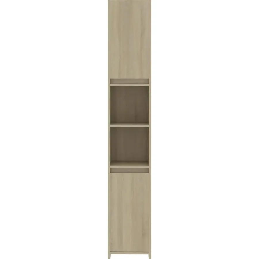 Hoge Kasten-vidaXL - Badkamerkast - Bruin - Bewerkt hout - 30 x 30 x 183.5 cm
