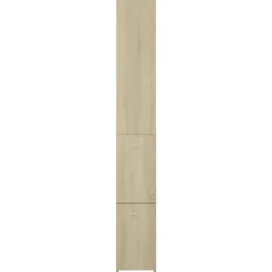 Hoge Kasten-vidaXL - Badkamerkast - Bruin - Bewerkt hout