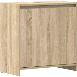 Wastafelkasten-vidaXL - Badkamerkast - Bruin - Bewerkt hout