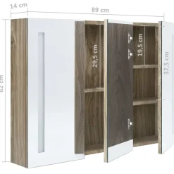 vidaXL - Badkamerkast - Grijs - MDF - 89 x 14 x 62 cm