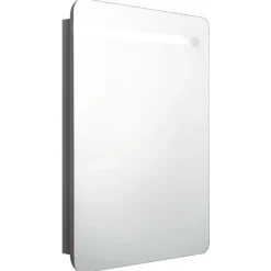 Spiegelkasten-vidaXL - Badkamerkast - Grijs - MDF