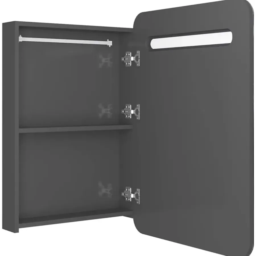 Spiegelkasten-vidaXL - Badkamerkast - Grijs - MDF
