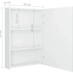 vidaXL - Badkamerkast - Wit - MDF - 50 x 13 x 70 cm