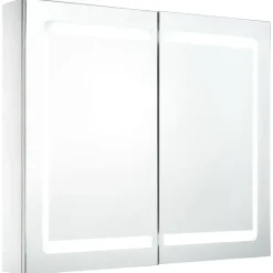 Spiegelkasten-vidaXL - Badkamerkast - Wit - MDF