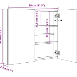Spiegelkasten-vidaXL - Badkamerkast - Wit - MDF