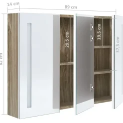 vidaXL - Badkamerkast - Wit - MDF - 89 x 14 x 62 cm