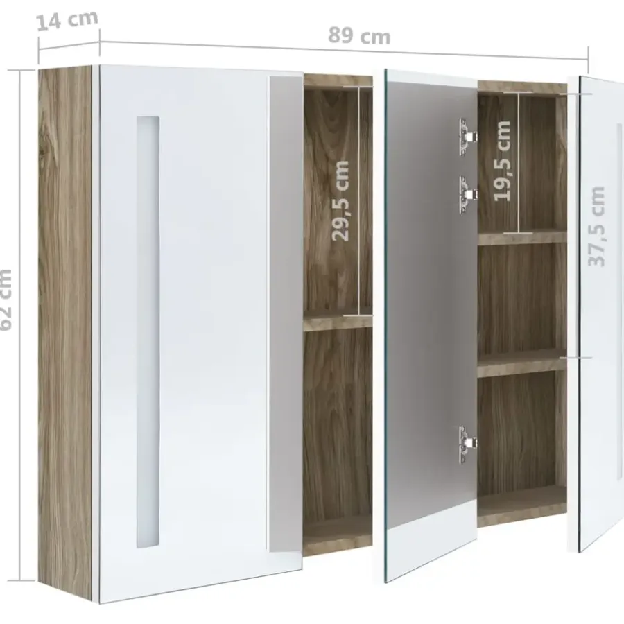 vidaXL - Badkamerkast - Wit - MDF - 89 x 14 x 62 cm