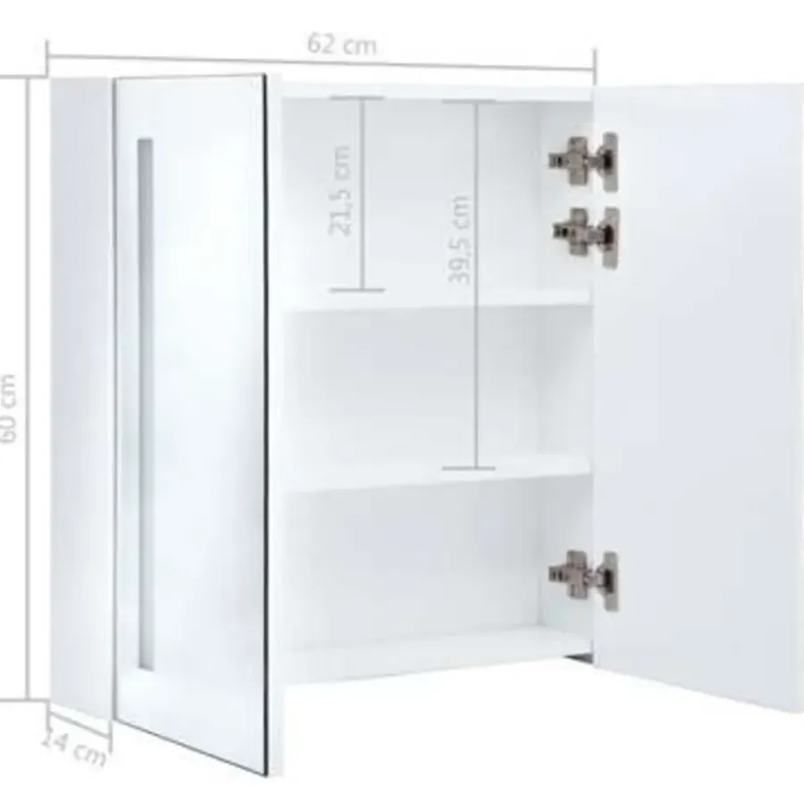vidaXL - Badkamerkast - Wit - MDF - 62 x 14 x 60 cm