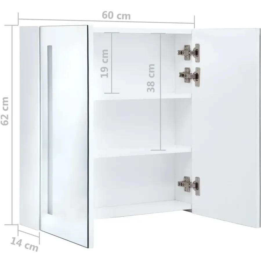 vidaXL - Badkamerkast - Wit - MDF - 62 x 14 x 60 cm