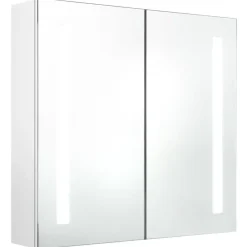 Spiegelkasten-vidaXL - Badkamerkast - Wit - MDF - 62 x 14 x 60 cm