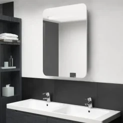 Spiegelkasten-vidaXL - Badkamerkast - Wit - MDF